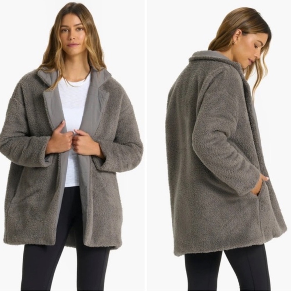 Vuori cozy Sherpa blazer coat smoke gray women’s medium large